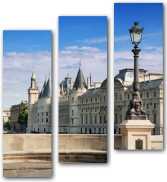 Фотообои Фонари самого старого моста через реку Сену, Париж