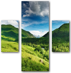 Фотообои Зеленая горная долина с высоты птичьего полета
