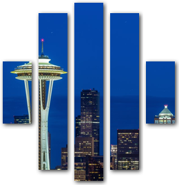 Фотообои Башня Space Needle на фоне ночного неба