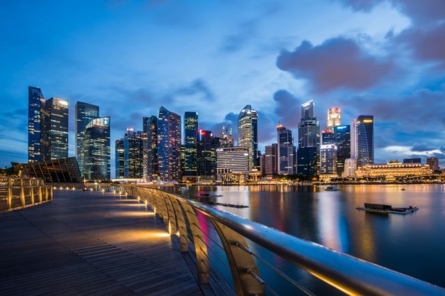 Фотообои - Центральный деловой район Marina Bay в Сингапуре - №0005652