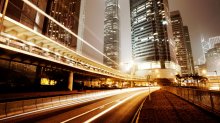 Фотообои Ночная автострада Гонконга, Китай