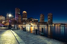 Фотообои Ночная панорама Бостона, штат Массачусетс 
