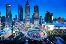 Фотообои Восточная жемчужина Шанхая в сумерках