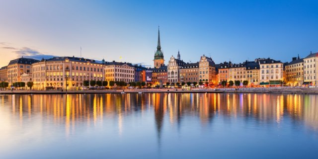 Фотообои - Старый город Стокгольма в сумерках, Швеция - №0000617