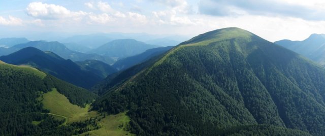 Фотообои - Заросшие лесом горы с высоты птичьего полета - №0001225