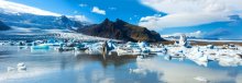 Фотообои Панорамный вид ледникового озера Йокульсарлон