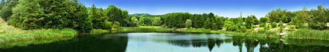Фотообои - Панорамный вид берега озера летним днем - №0003903