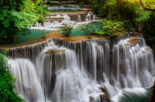Фотообои Вид сверху на водопад Хуай Мае Камин, Таиланд