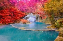Фотообои Водопад Эраван в таиландском парке Kanjanaburi