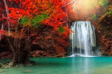 Фотообои Красочные джунгли и водопад Эраван