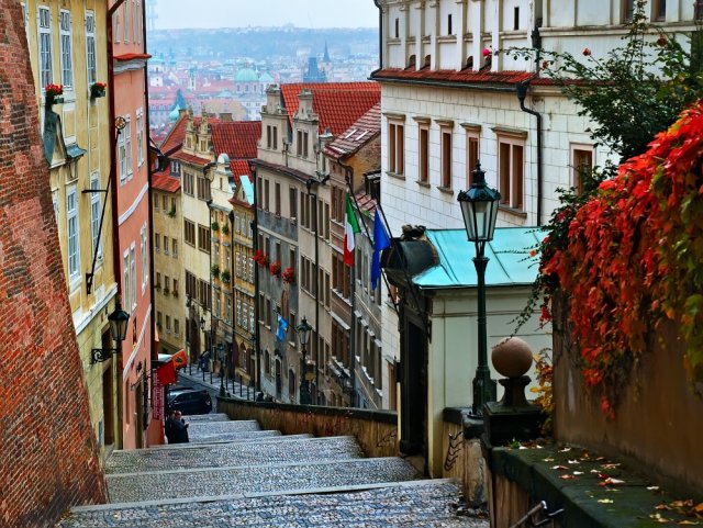 Фотообои - Красочная улица старого европейского города - №0002865